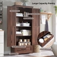 thumbnail image 2 of ACCOHOHO Pantry Cabinet, 72" Tall Farmhouse Storage Cabinet with Adjustable Shelves & 1 Drawer for for Kitchen, Dining Room, Rustic Brown, 2 of 7