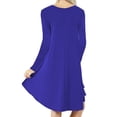 thumbnail image 2 of Mengpipi Women's T-Shirt Dresses Long Sleeve Plain Flowy Women Midi Dress with Pocket S-2XL, 2 of 9