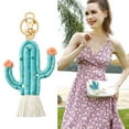 thumbnail image 2 of Porte-clés Cactus Vert Perles Boho Fait Main pour Pendentif de Sac, 2 of 9