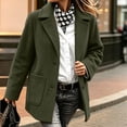 thumbnail image 2 of PBFRDSJ Women Winter Single Breasted Pea Coat Casual Notch Lapel Oversized Thicken Tweed Overcoat Mid Long Wool Blend Overcoat Jacket, 2 of 8