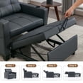 thumbnail image 6 of Aukfa Futon Convertible Sleeper Sofa Chair with USB Ports Cup Holders for Living Room, Dark Gray, 6 of 8