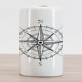 thumbnail image 2 of Compass Ceramic Toothbrush Holder, Hand Drawn Compass Windrose North and South East West Directions Black and White, Decorative Versatile Countertop for Bathroom, 4.5" X 2.7", Black White, 2 of 4
