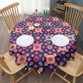 thumbnail image 3 of Design Pattern Round Tablecloth 60 Inch – Waterproof Polyester Table Cover with Full Print Design, Wrinkle Resistant & Washable for Kitchen Dining Party Decor, 3 of 6