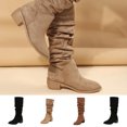 thumbnail image 6 of Purcolt Mid-Calf Boots for Womens Vintage Trendy Ruched Pointed Toe Block Heel Booties Comfort Casual Non-Slip Pull-on Western Cowgirl Boots, 6 of 6