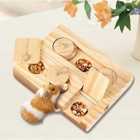 FastXmas Guinea Pig Foraging Toys, 6 in 1 Wooden Interactive Enrichment Toys for Guinea, Treat Dispenser for Small Animal, for Rabbits, Bunny, Chinchillas, Rats and Gerbils for Small Pet