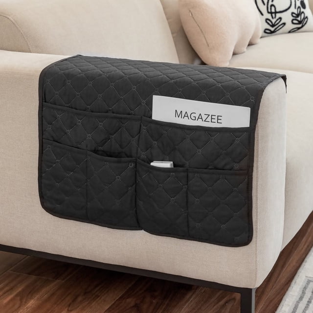 POINTERTECK Organisateur d'Accoudoir de Canapé 3519 Pouces Organisateur d'Accoudoir de Canapé avec 6 Poches Caddy d'Accoudoir Imperméable Organisateur de Rangement Réutilisable pour Canapé Lavable Support de Rangement pour Fauteuil