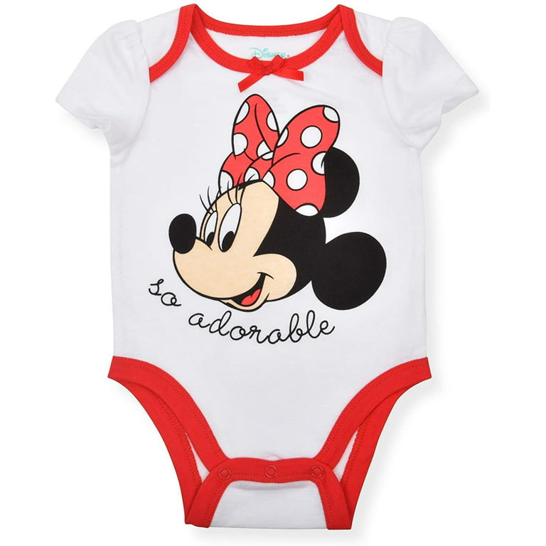 Disney Minnie Mouse Girl's 5-Piece Short Sleeve Baby Bodysuit 