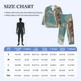 thumbnail image 2 of Salouo Starry Sky Cloud Fox Print Button-Front Long Sleeve Pajama Set for Men, Soft 2Pjs Men's Long Sleeve Sleepwear -Medium, 2 of 7