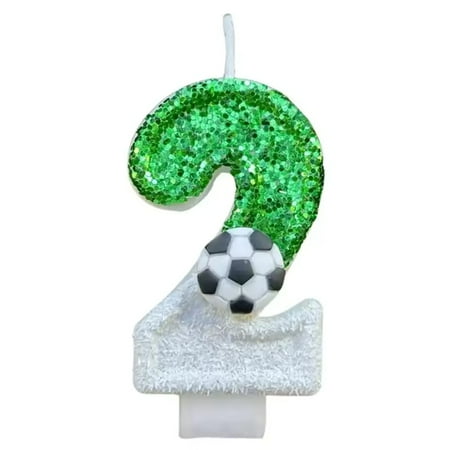 Xiao Hang New 0-9 Number Birthday Candles original two color gradual change Football style birthday cake digital party candle decoration