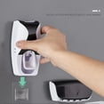 thumbnail image 3 of Juego de dispensador automático de pasta de dientes, soporte para cepillo de dientes, exprimidor de pasta de dientes montado en la pared, succión pegajosa a prueba de polvo para Baño, 3 of 4