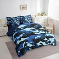 thumbnail image 3 of Castle Fairy Abstract Camouflage Boy 7pcs Bedding Comforter Set,Queen Bedding Sets Super Cozy,Black Blue Queen Sheet Sets,Ultra Soft Home Decor, 3 of 8