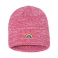 thumbnail image 1 of Adult Rainbow Embroidered Marled Knit Beanie Cap, 1 of 1