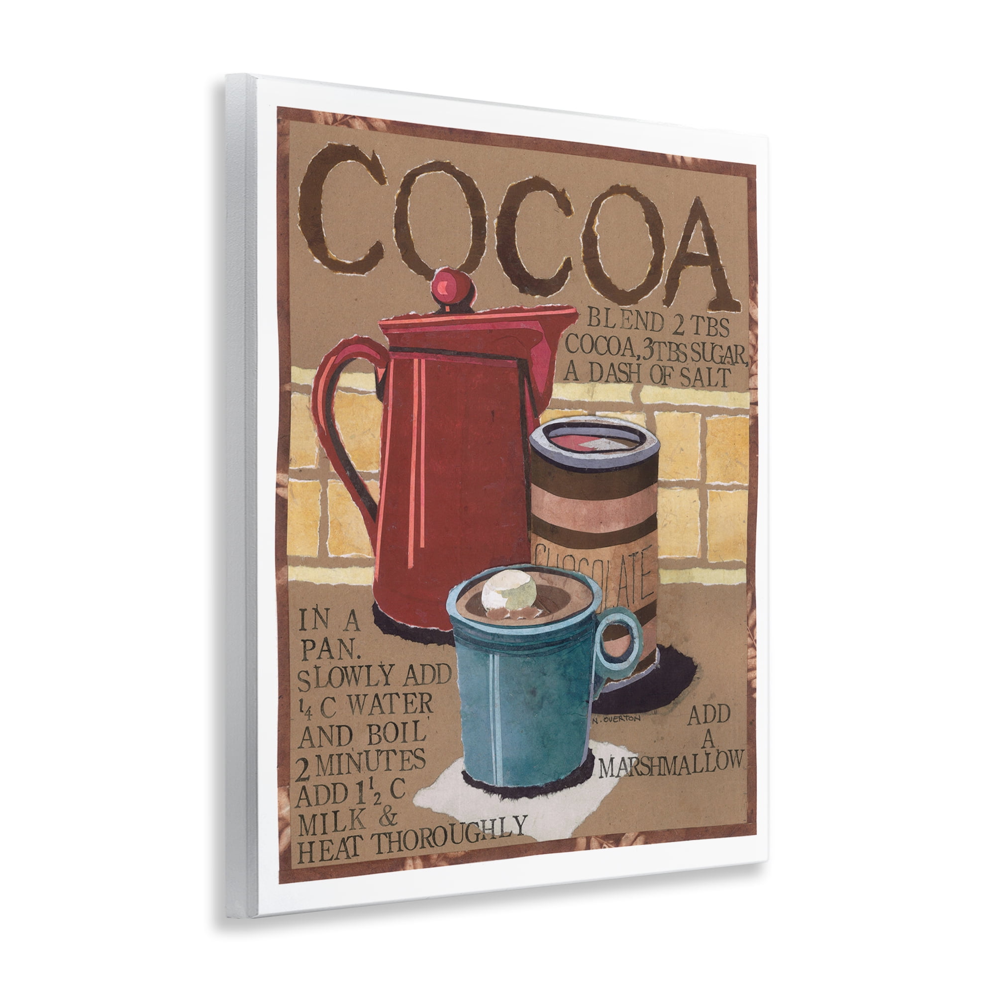 Stupell Industries Hot Cocoa Recipe Food & Beverage Painting Unframed Art Print Wall Art, 11 x 14