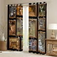 thumbnail image 2 of Farmhouse Deer Hunting Curtains Buffalo Plaid Lodge Bear Moose Deer 30%-50% Blackout Curtains,Rustic Cabin Wildlife Curtains & Drapes (42Wx63L), 2 of 6