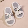 thumbnail image 6 of Fuzzy Slippers For Women Slippers Fuzzy Comfortable Shoes Cute Cat Print Open Toe Flat Slides Cozy Fall Winter Home Footwear Warm Cozy Winter House Slippers Bedroom Indoor House Shoes, 6 of 7