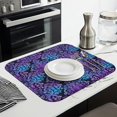 thumbnail image 4 of Microfibre Drying Mat for Kitchen Aqua and Purple Damask Pattern Dish Drying Drainer Mat Absorbent Drying Mat Washing Up for Glass, Plate & Cup 16inch X 18inch, 4 of 7