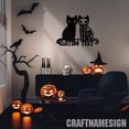 thumbnail image 2 of Craftnamesign Custom Reflection Cat Metal Wall Art with LED Light, Happy Halloween Sign Home Decor, 2 of 5