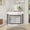 White, variant on Corner Dog Crate Furniture, 44.6" Modern Dog Kennel End Table with Fluted Drawer, Space Saving Pet Cage Cabinet for Small Medium Dogs, Home Decor Indoor,White