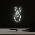 thumbnail image 4 of Northlight LED Peace Sign Hand Neon Lighted Wall Art - 15" - White, 4 of 8