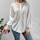 thumbnail image 2 of Mujeres Tops Camisas Blusas Elegante Casual Otoño Moda Encaje Linterna Mangas Un solo pecho Odeerbi ODB-5, 2 of 7