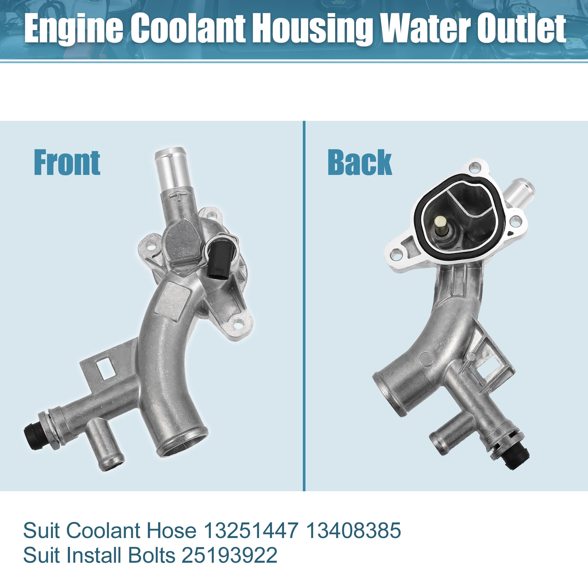 RACOONA Aluminum Water Outlet,Engine Housing Water Outlet,Coolant Housing  Water Outlet,Car Accessories Upgraded Engine Coolant Housing Water Outlet
