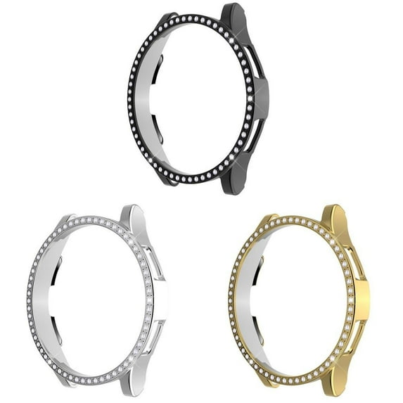 BXUXOHS (1Pack/3Pack) 20mm Bling Watch Cover for Samsung Watch 4 Case 40mm 44mm Women Diamond Shockproof Hard PC Full Shell Protector Protective Bumper for Samsung Watch 4 classic 46mm 44mm