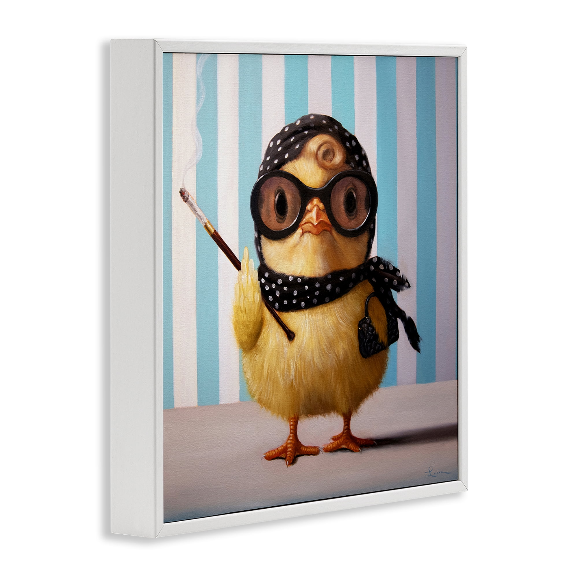 Stupell Industries Audrey Henburn Famous Chick White Framed Giclee Art, design by Lucia Heffernan