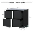 thumbnail image 3 of Bellemave Modern Nightstand with Storage, Wooden End Table with Metal Handle and Base, 2 Drawers Beside Table, Black, 3 of 8