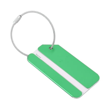 Rectangle Name Tags - Unique Bargains Outdoor Travel Aluminium Alloy Rectangle Luggage Tag Name Label Key Holder Green