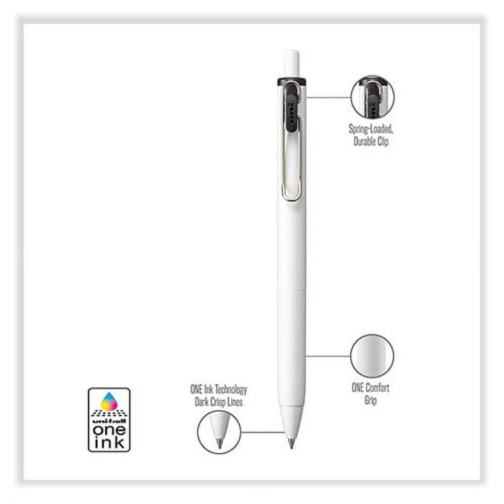 uniONE Gel Pen, Retractable, Medium 0.7 mm, Business Ink-Color Assortment, White Barrel, 5/Pack | Bundle of 10 Packs