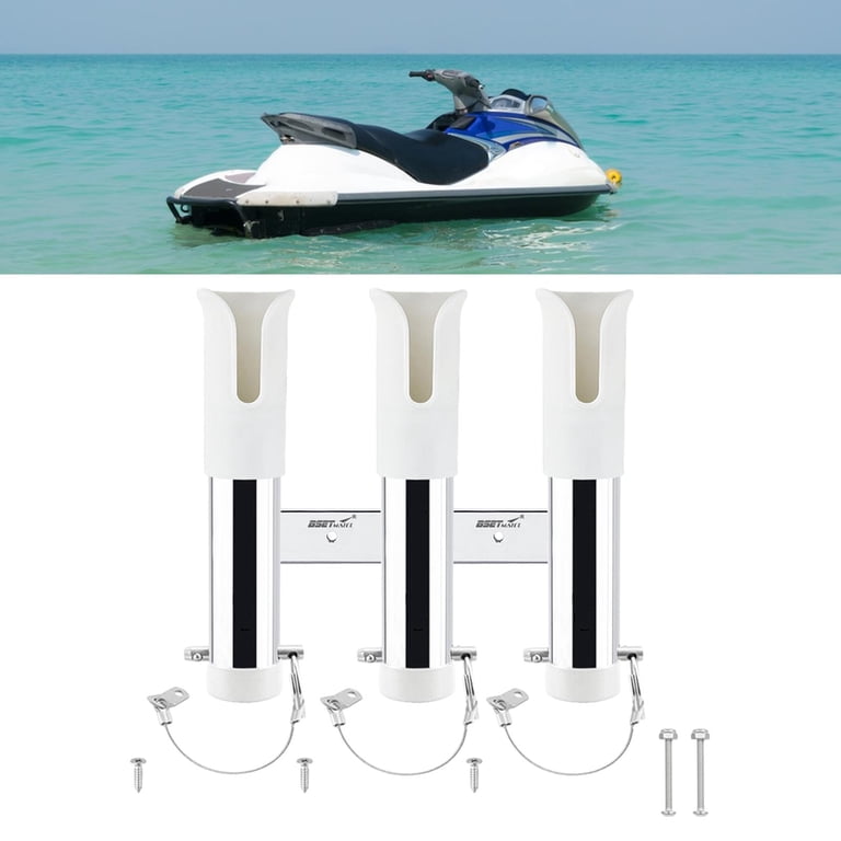 fishing rod holder for ski boat Short Stack Vertical 3 or 4 rod (with or w/o track mount) 3 rod w no track bracket / gray used space at the front of your footwell by installing the GC Jetski FIshing footwell rod holder to give you rod holders 9 Pair Pontoon Boat Fishing