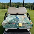 thumbnail image 2 of FUIALDOLG Blue Peacock Golf Cart Seat Cover 51x30 Inch Comfort Golf Cart Seat Towel Blanket,Anti Scratch Foldable Club Car Seat Cover with Storage Pocket,Universal Fit 2 Seats Carts, 2 of 8