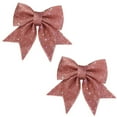 thumbnail image 2 of 6pcs Christmas Bow Decorations, Pink Wreaths Bows, Small Christmas Tree Bow Sequin Bow Ties, Xmas Decorative Bows Ornaments for Home Christmas Party, 2 of 9
