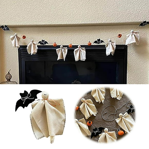 asddcavvf Pumpkin Bat Pendant Pumpkin Skeleton Cute Bat Decoration For Decorate Orange Backyard Party Porch Window Interior Light String Bulbs Indoor