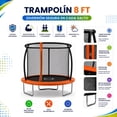 thumbnail image 3 of Sportspower BouncePro Trampolin de 8 pies con red de seguridad, certificado por ASTM, estructura de acero anti-corrosivo reforzado, lona de salto y red de seguridad con resistencia UV, 3 of 12