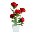 thumbnail image 2 of Travelwant Potted Artificial Flowers Fake Flowers in Pots Faux Flowers Silk Rose in Pot for Home Office Wedding Decoration Desktop Decor, 2 of 7
