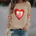 GUANGYONGWomen'S Solid Color Crew Neck Loose Long Sleeved Valentine's