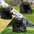 thumbnail image 4 of Motorcycle Storage Heavy Duty Motorcycle Shelter Shed Cover 136" x 54", Garage Tent Storage Shelter, Black, 4 of 5