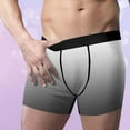 thumbnail image 2 of Iugvhana Men’s Long Boxer Briefs with Fly – 9” Inseam Gradient Print Underwear, Breathable & Comfortable for All-Day Wear Gray XXL, 2 of 8