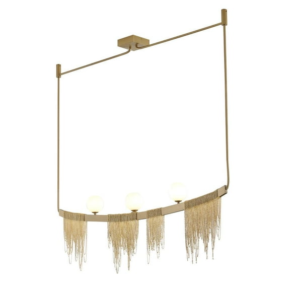 Bethel International Chandelier  Gold Stainless Steel & Glass