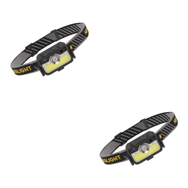Cateissary Linterna frontal ajustable en ángulo, linterna frontal para senderismo y correr, linterna frontal con sensor de pesca nocturna, equipo Lámpara de cabeza 2piezas