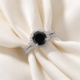 thumbnail image 4 of Pompeii 2 1/2 Ct Treated Black Diamond Halo Engagement Wedding Ring Set 14K White Gold, 4 of 6