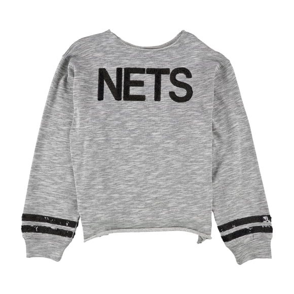 Sudadera con lentejuelas Touch para mujer Brooklyn Nets, gris, mediana
