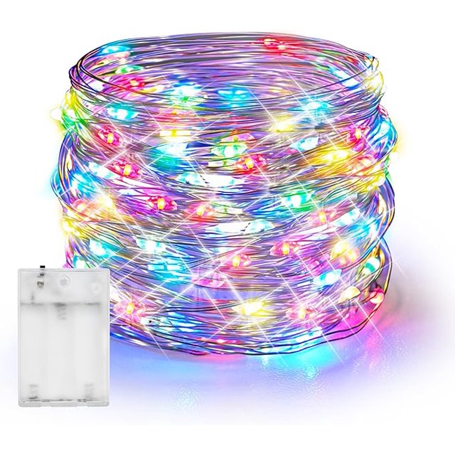 Guirnalda de luces LED de alambre de cobre de 1 m, 2 m, 3 m, 5 m, 10 m, 20 m y 30 m para decoración navideña, para árbol de Navidad, bodas y fiestas