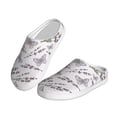 thumbnail image 2 of Yiaed Lavender And Butterfly Print Slippers Fuzzy Warm Cozy Slippers Non Slip House Slippers For Indoor Outdoor Slippers House Slippers-46/47, 2 of 7