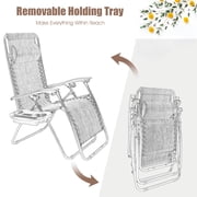 Patiojoy 2PC Zero Gravity Chair Adjustable Recliners Textiliene Brown