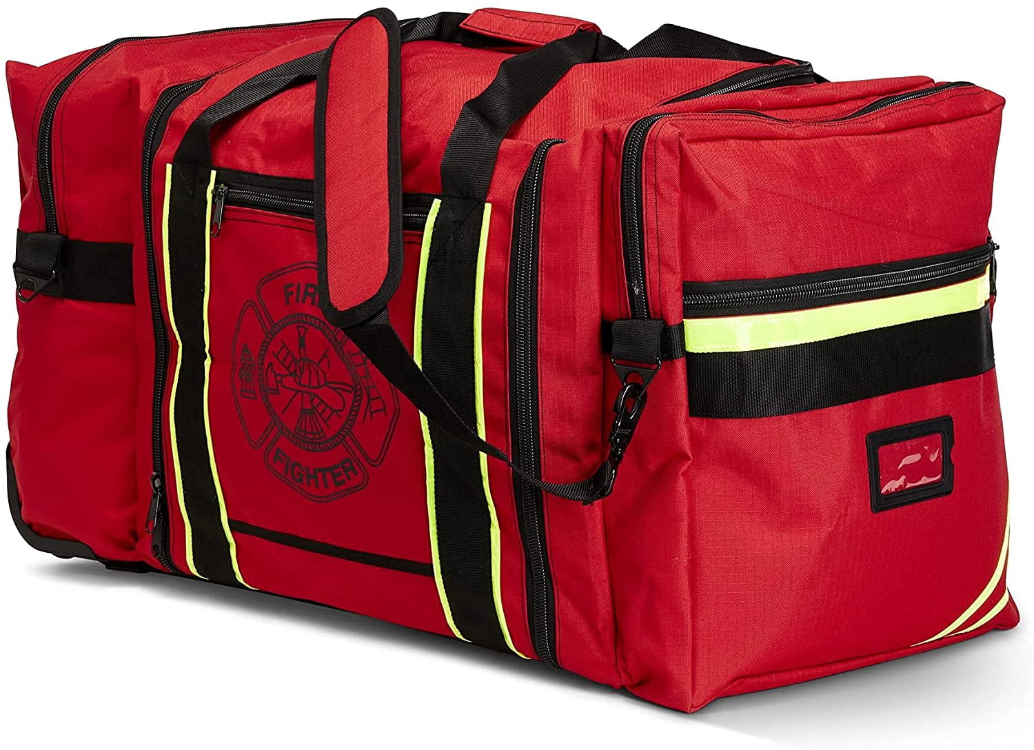 LINE2design Wheeled Firefighter  Jumbo Turnout Gear Bag, Red, 1 Pack