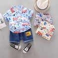 thumbnail image 2 of Tiweut Outfit for Boys Cartoon Print Tops and Shorts Baby Summer Kids Clothes Suit,XL, 2 of 3