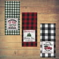 thumbnail image 4 of Buffalo Plaid Kitchen Towels, Set of 3 Flat Embroidered, Red Truck, Trees from Kane, 4 of 9