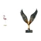 thumbnail image 1 of Estatua de flamenco de resina con de resina en relieve y patrón de plumas. Adorno hecho a mano con extendidas, ideal para jardín, hogar u of, 1 of 8